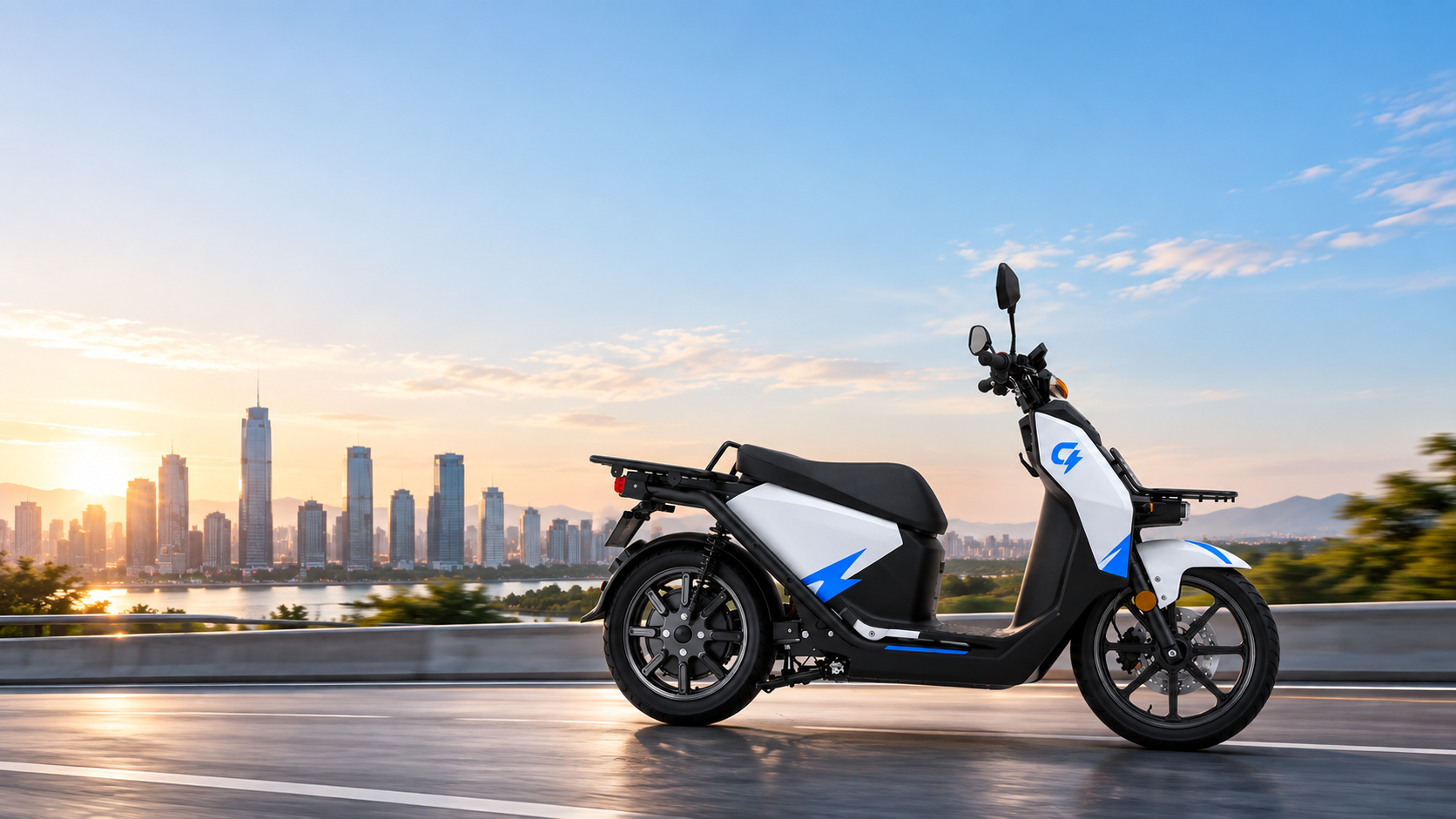 C-Volt scooter on an open road